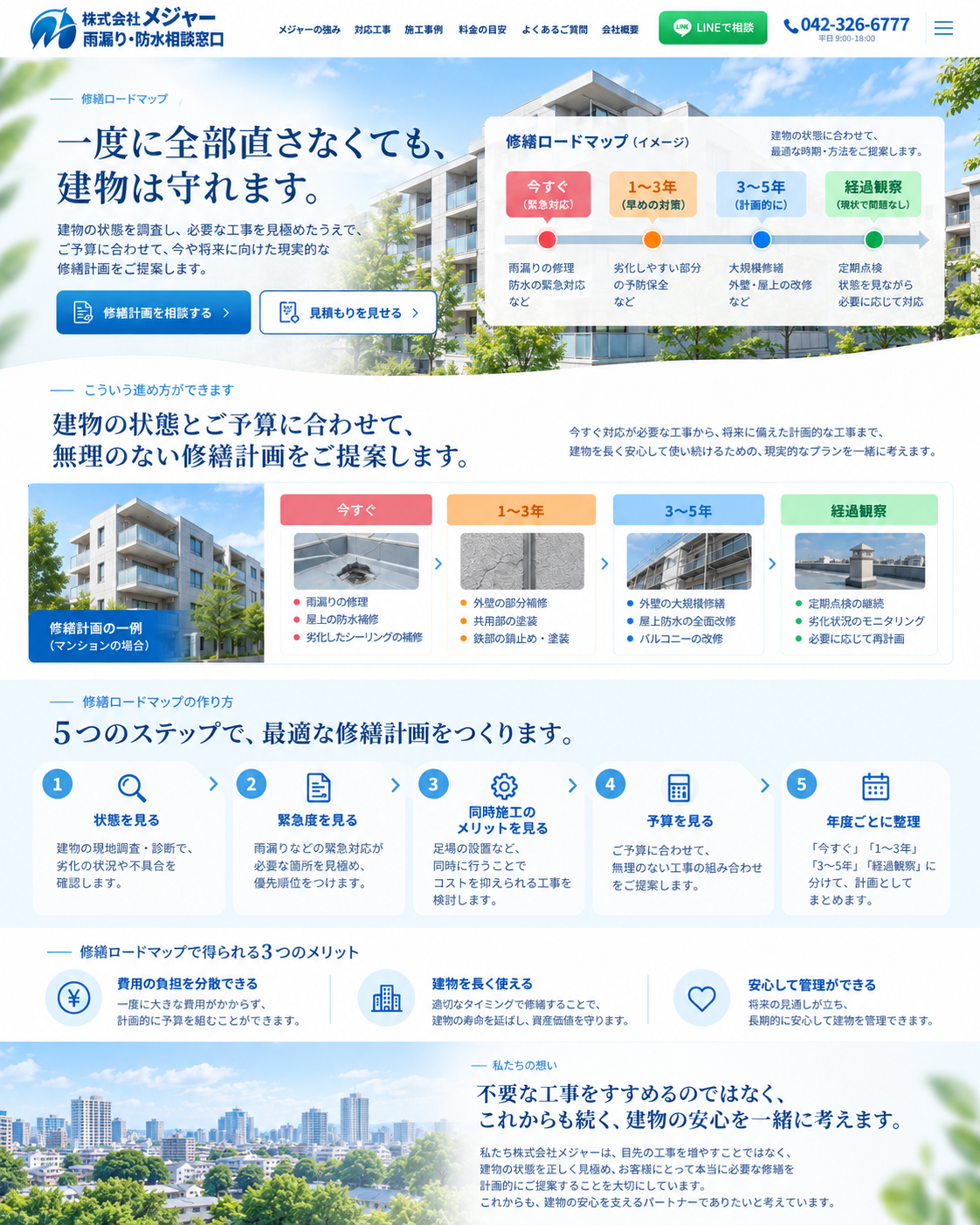 修繕ロードマップ：建物の状態とご予算に合わせた無理のない修繕計画